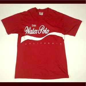VTG WATER POLO COCA COLA SCRIPT USA 1992 90S TEE